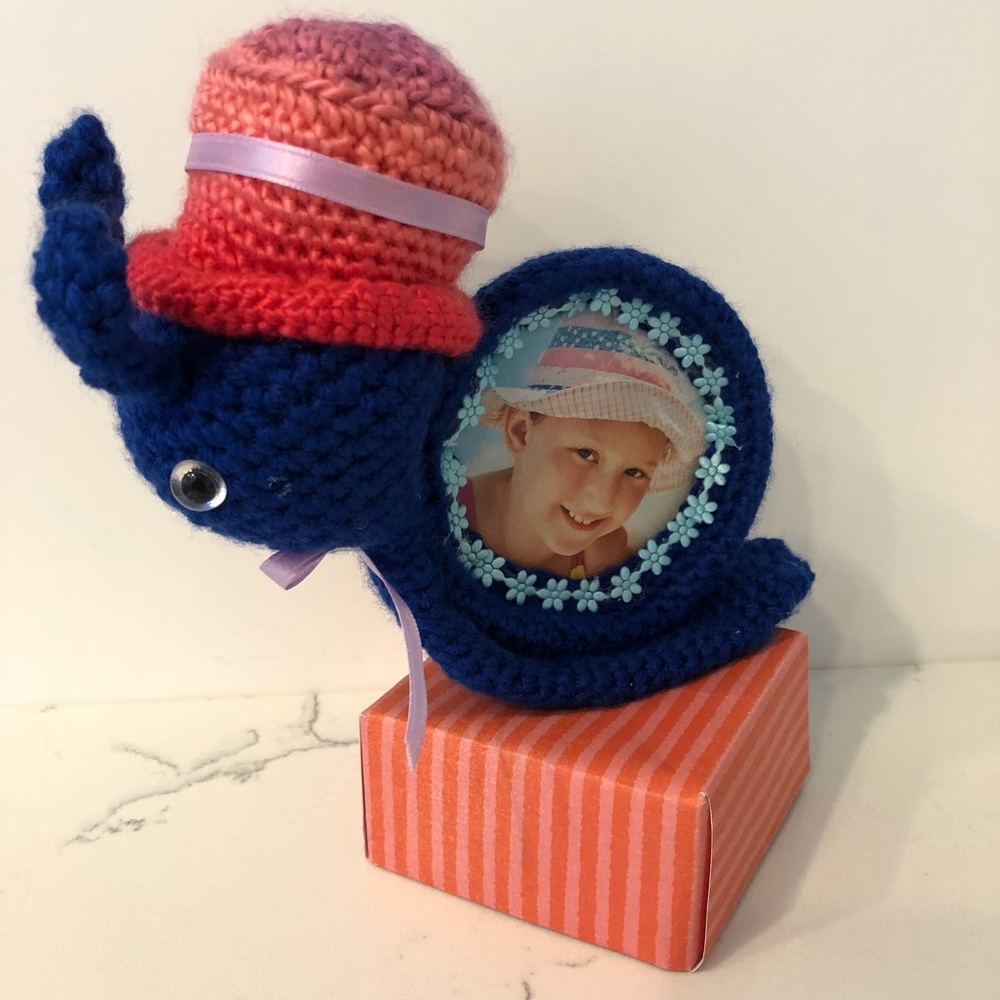 Handmade, crocheted picture frame